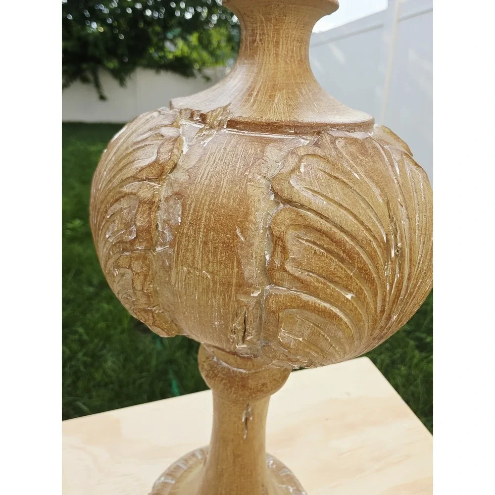 Wooden Finial Decorative Accent Distressed Table Accent Home Decor 14